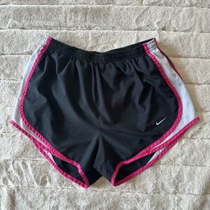 Nike Women’s Black Dri-Fit Shorts with Pink Trim, Medium
